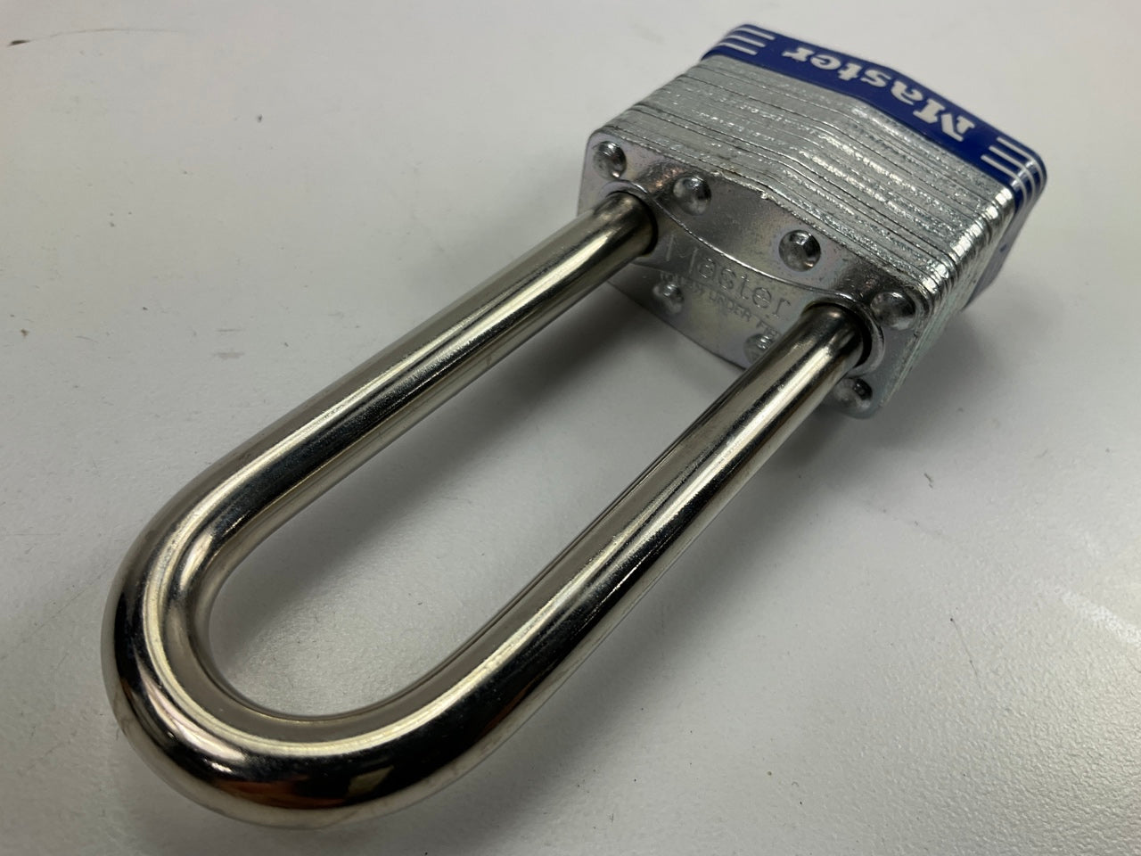 Master Lock 1DLJ Laminated Steel Long Shackle 2.5'' Padlock- 2 Keys