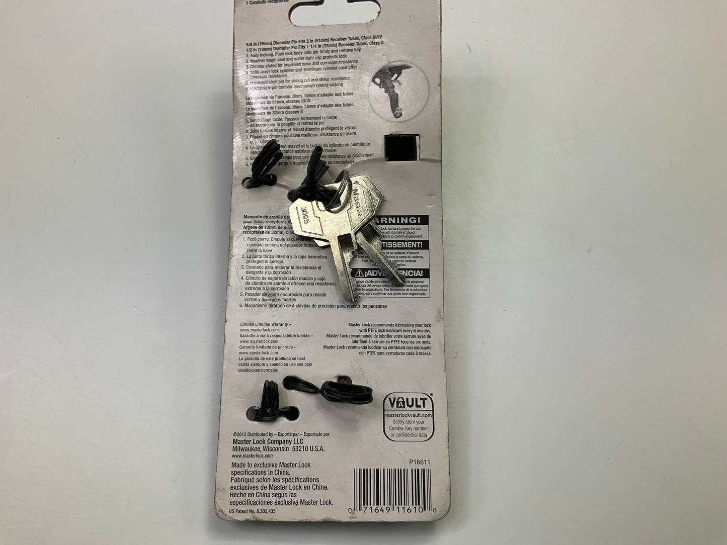Master Lock 2866DAT Swivel Head Hitch Pin Lock With 1/2'' And 5/8'' Hitch Pins