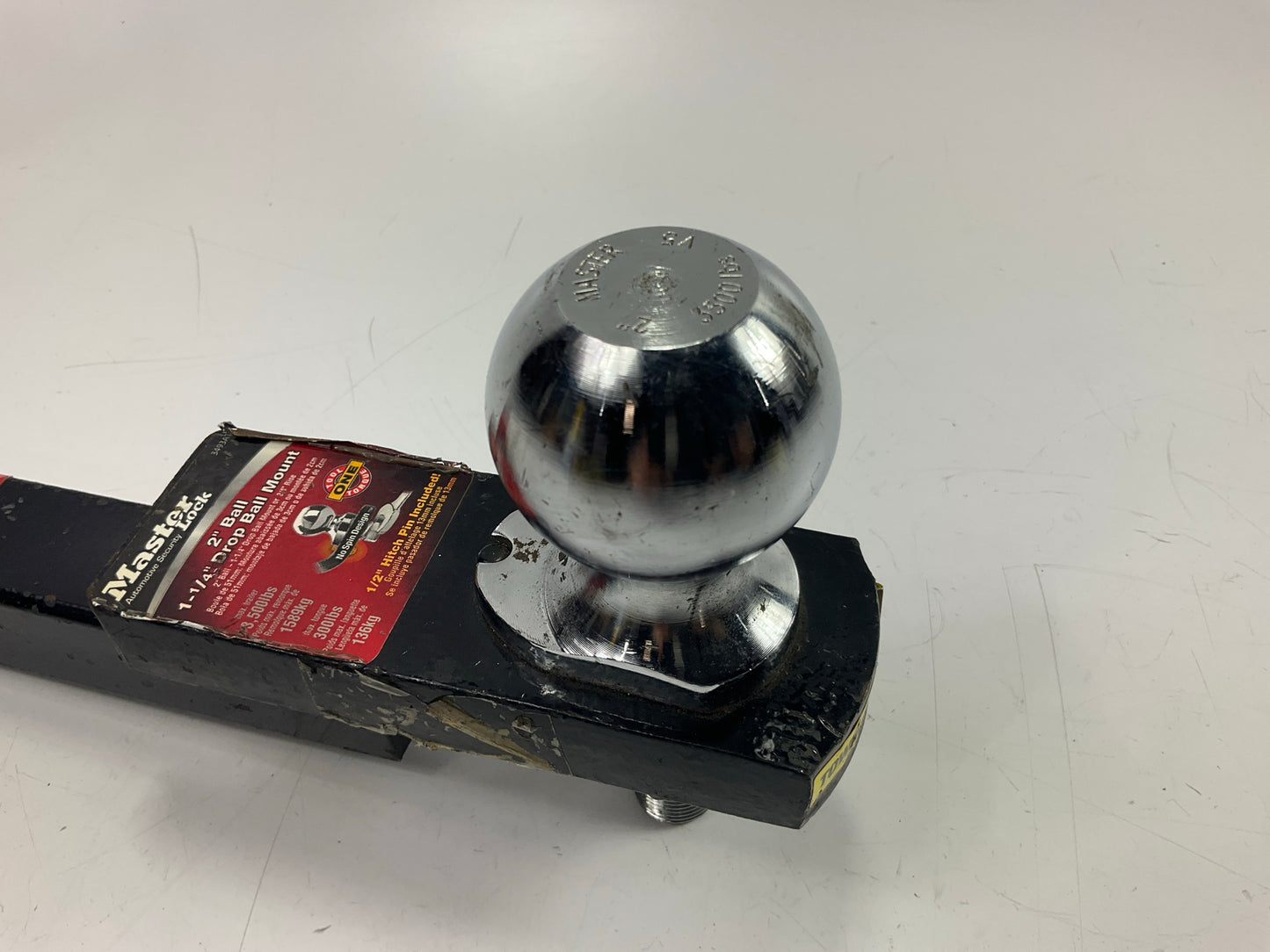 Missing: Receiver Pin And Clip - Master Lock 3493AT Class II 2'' Hitch Ball Mount