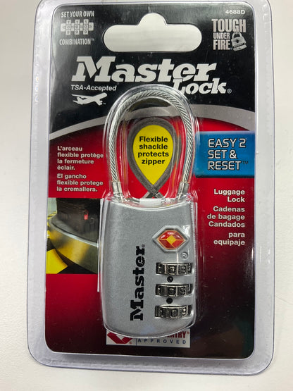 Master Lock 4688D 1-3/16'' (30mm) Wide, TSA-Approved Luggage Lock, Set Own Combo