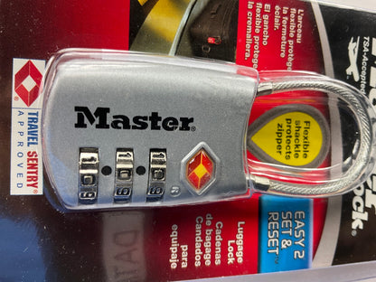 Master Lock 4688D 1-3/16'' (30mm) Wide, TSA-Approved Luggage Lock, Set Own Combo