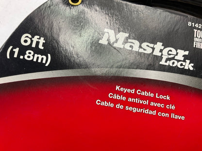 Master Lock 8142DAT 6 Ft Cable Bike Lock W/ 7/16'' Inner Diameter Cable + 2 Keys