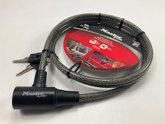 Master Lock 8154DPF - Braided Steel Cable Lock With Key 6 FT  Long, 3/8'' Dia.
