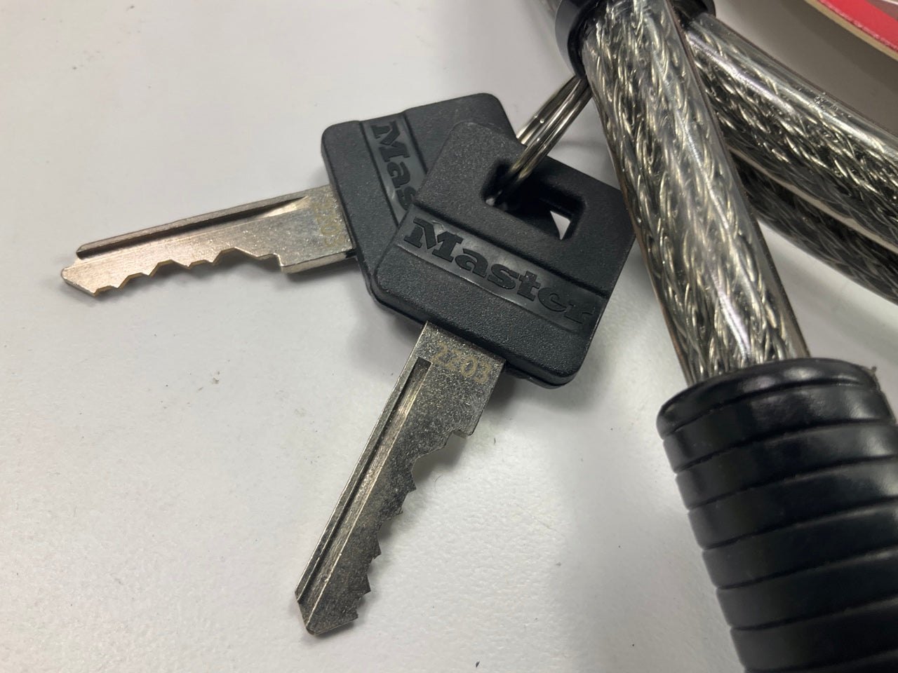 Master Lock 8154DPF - Braided Steel Cable Lock With Key 6 FT  Long, 3/8'' Dia.
