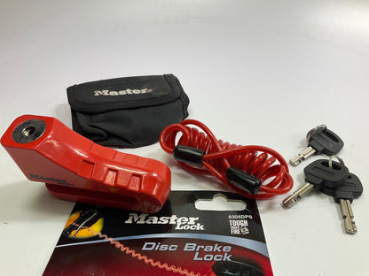 Masterlock 8304DPS Motorcycle Wheel Disc Brake Lock W/ Safety Cable And Case