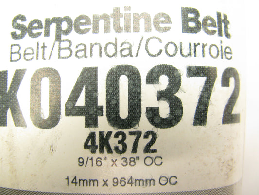 Master Pro K040372 Serpentine Belt - 0.56'' X 37.50'' - 4 Ribs