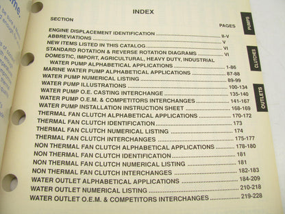 Master WP92 Water Pumps, Fan Clutches & Outlets Parts Catalog - 1992, 228 Pages