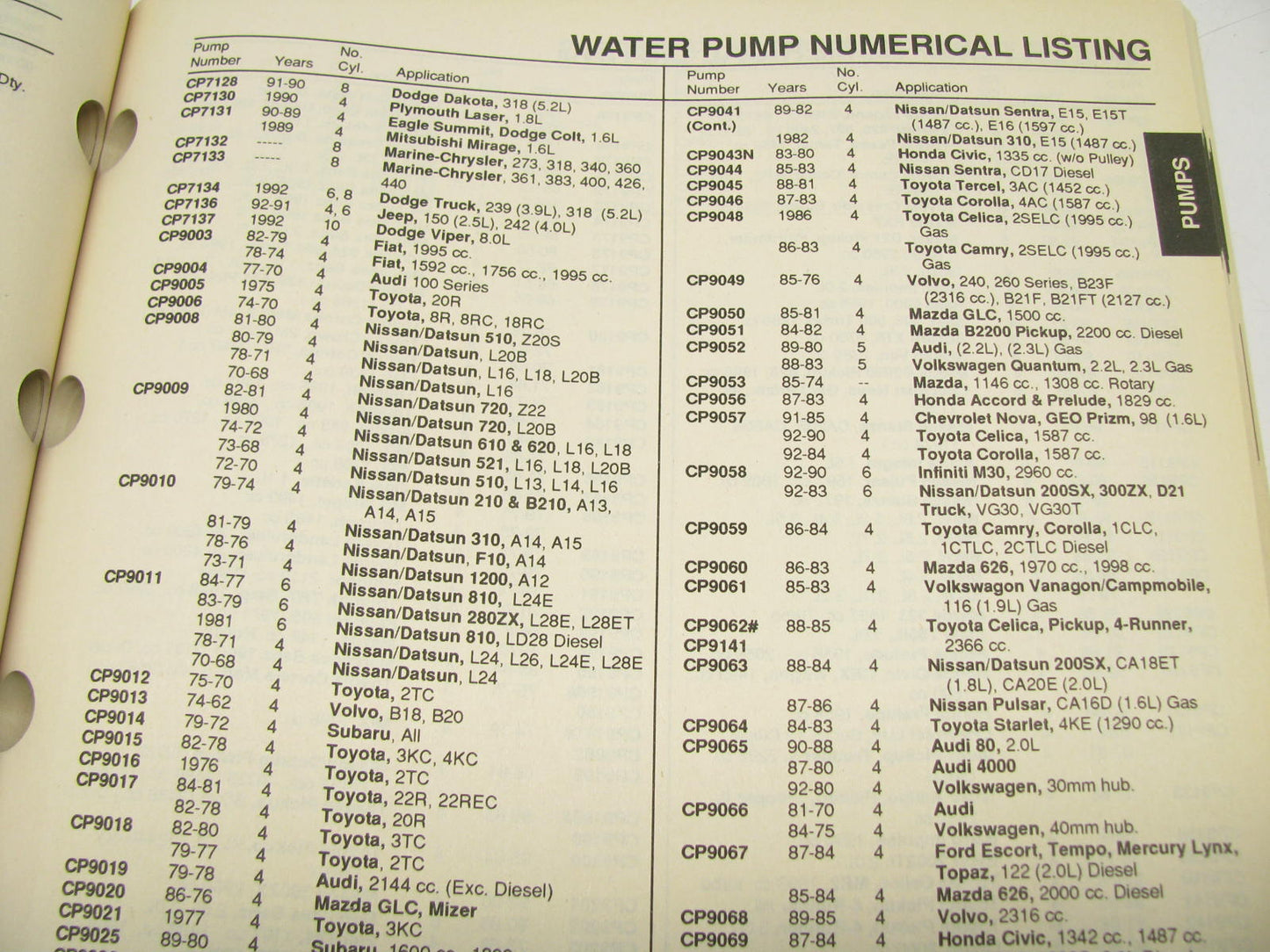 Master WP92 Water Pumps, Fan Clutches & Outlets Parts Catalog - 1992, 228 Pages