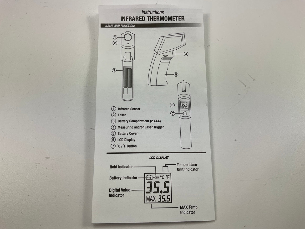 Mastercool 52224A-SP Infrared Thermometer, -40 To 932 Degrees F