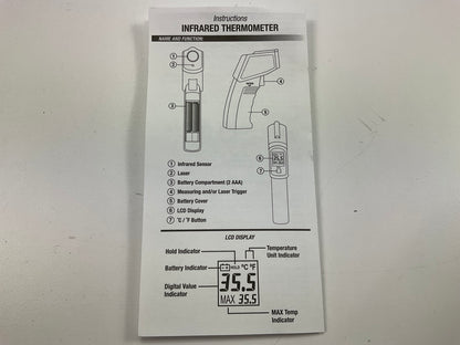 Mastercool 52224A-SP Infrared Thermometer, -40 To 932 Degrees F