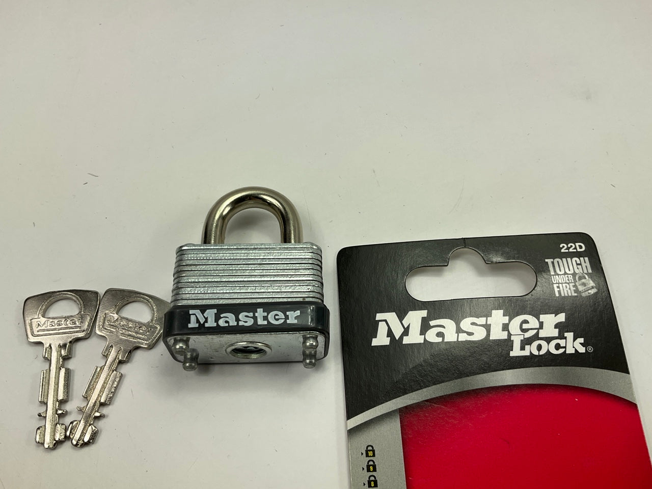 Master Lock 22D Laminated Steel Warded Padlock, 1-1/2-Inch Wide Body, 5/8-Inch
