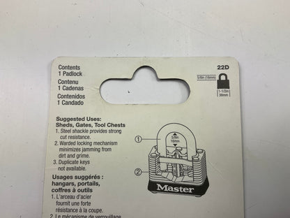 Master Lock 22D Laminated Steel Warded Padlock, 1-1/2-Inch Wide Body, 5/8-Inch