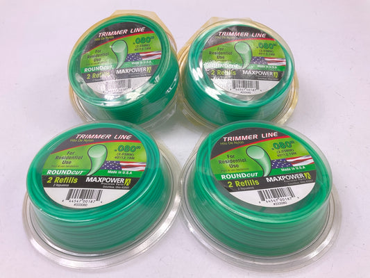 (4) Maxpower 333080 Residential Grade Round .080-Inch Trimmer Line 40-Ft Length