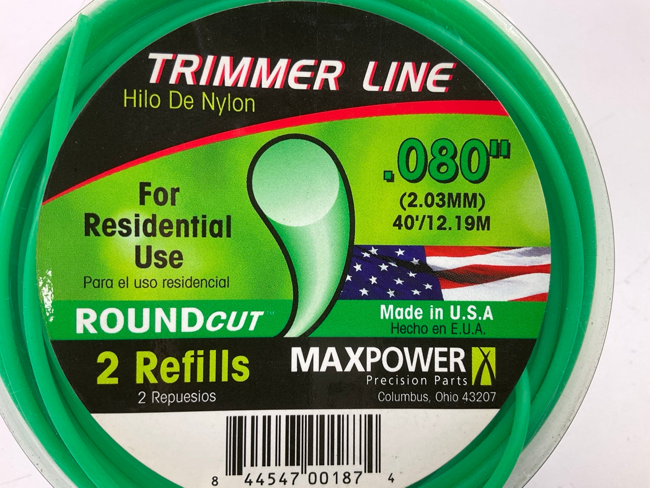 (4) Maxpower 333080 Residential Grade Round .080-Inch Trimmer Line 40-Ft Length