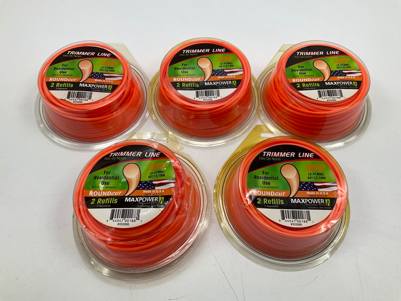 (5) Maxpower 333095 0.095 In. Residential Grade Round Trimmer Line 40 Feet