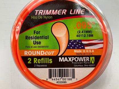 (5) Maxpower 333095 0.095 In. Residential Grade Round Trimmer Line 40 Feet