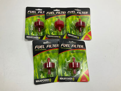 (5) MaxPower 334286 1/4'' In-Line Fuel Filter, Replaces 298090