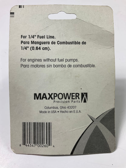 MaxPower 334286 1/4'' In-Line Fuel Filter, Replaces 298090