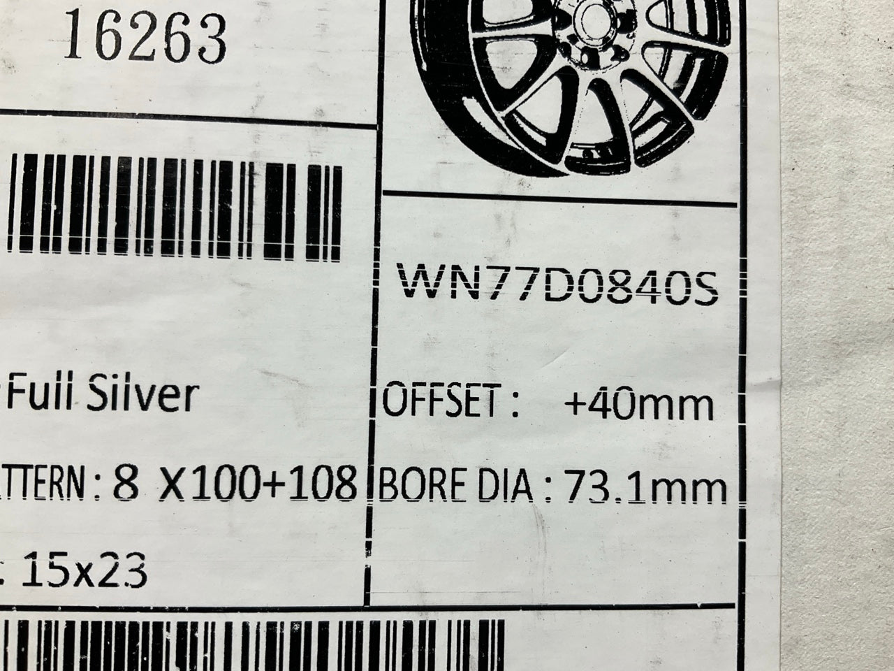 MAXXIM WN77D0840S Winner Alloy Wheel Rim 17X7 4X100/4X108 Offset 40 Full Silver