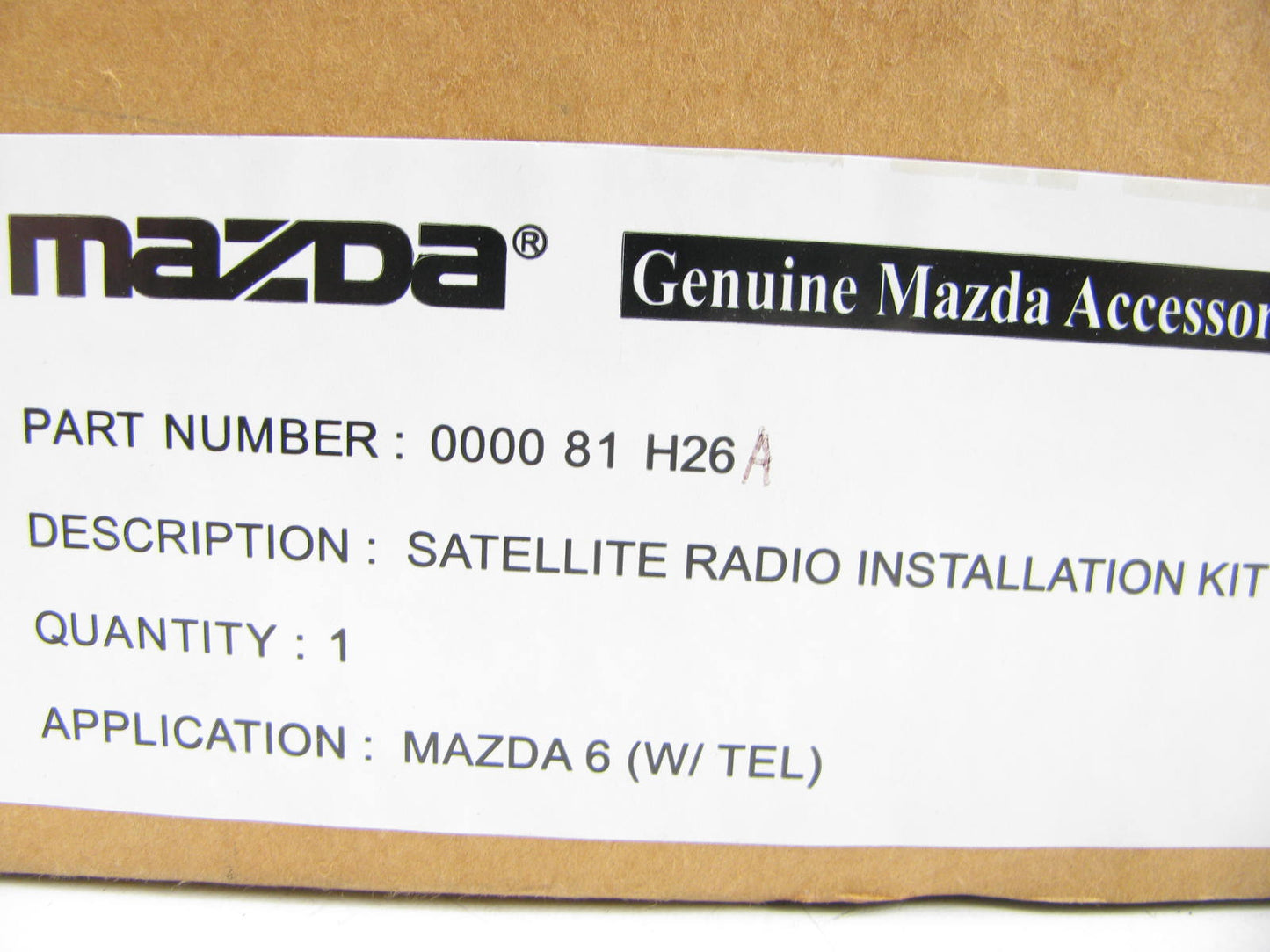 NEW - OEM Mazda 0000-81-H26A Satellite Radio Receiver Installation Kit 2008-12 6