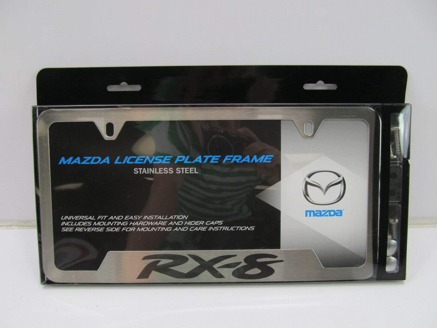 NEW GENUINE Brushed Stainless Steel License Plate Frame Bracket OEM Mazda Rx-8