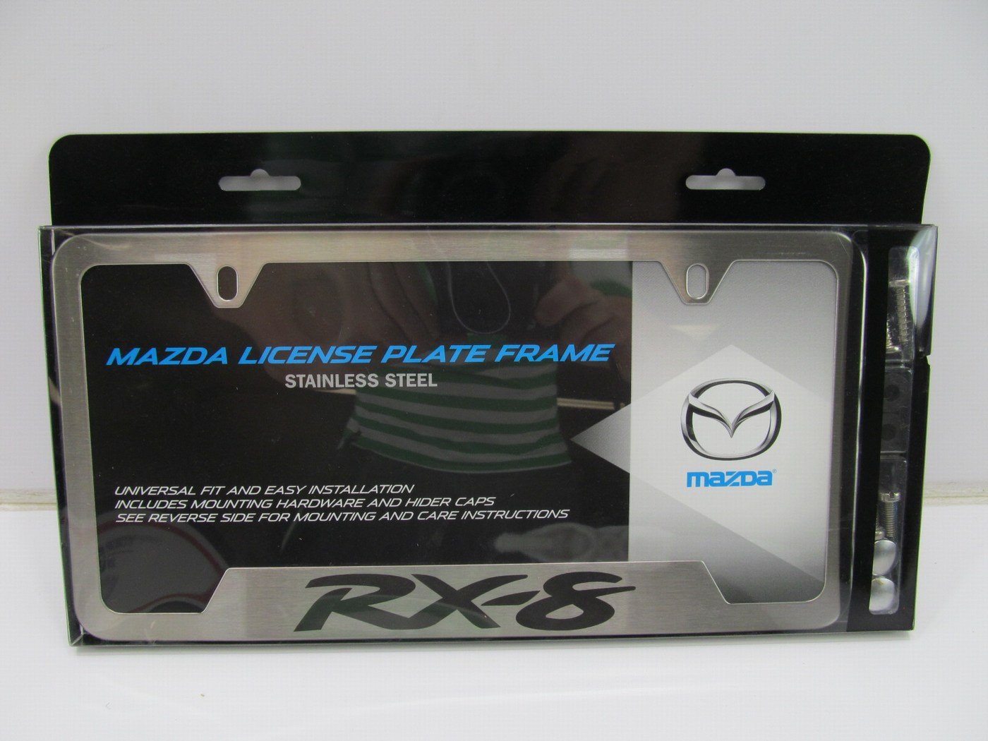 NEW GENUINE Brushed Stainless Steel License Plate Frame Bracket OEM Mazda Rx-8