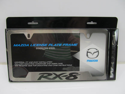 NEW GENUINE Brushed Stainless Steel License Plate Frame Bracket OEM Mazda Rx-8