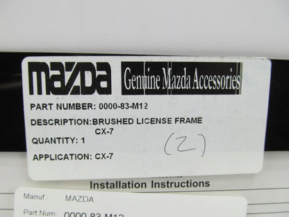 NEW GENUINE Polished Stainless-Steel License Plate Frame OEM For Mazda CX-7