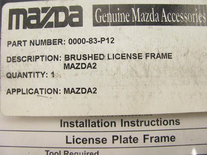 NEW Brushed Stainless Steel License Plate Mounting Bracket OEM For 11-15 Mazda 2