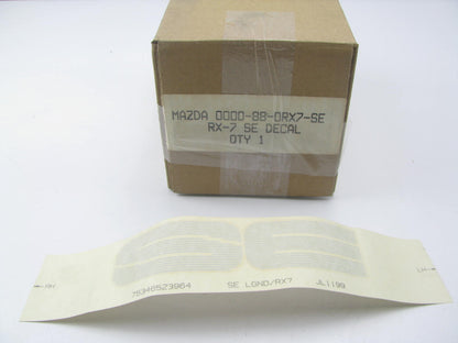 NOS OEM Mazda RX-7 SE Limited ''SE'' Sticker Badge NEW OLD STOCK OEM 0000880RX7SE