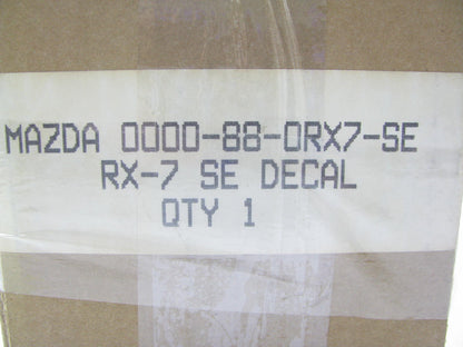 NOS OEM Mazda RX-7 SE Limited ''SE'' Sticker Badge NEW OLD STOCK OEM 0000880RX7SE