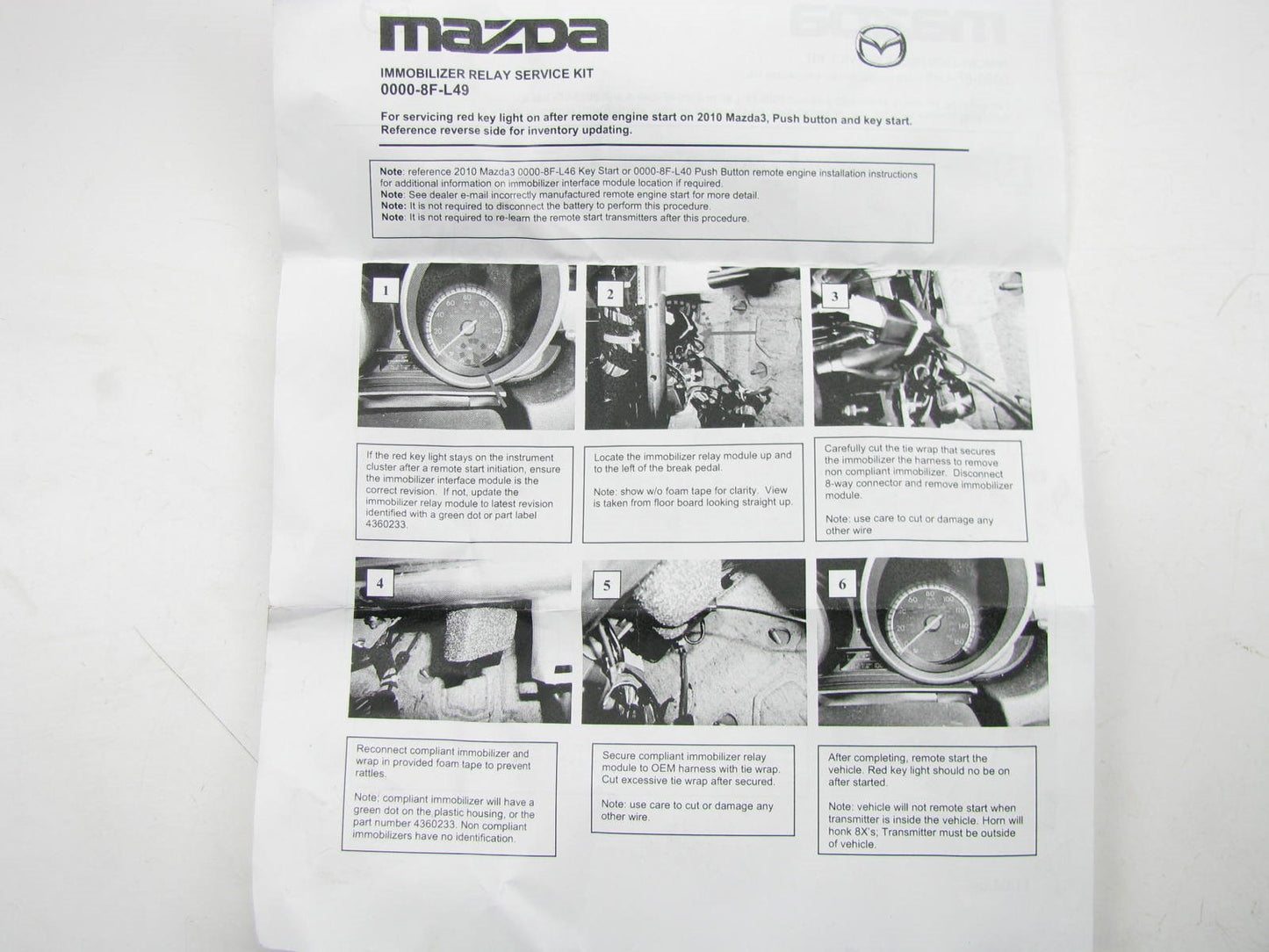 NEW GENUINE Immobilizer Relay Module OEM For Mazda 3  0000-8F-L49