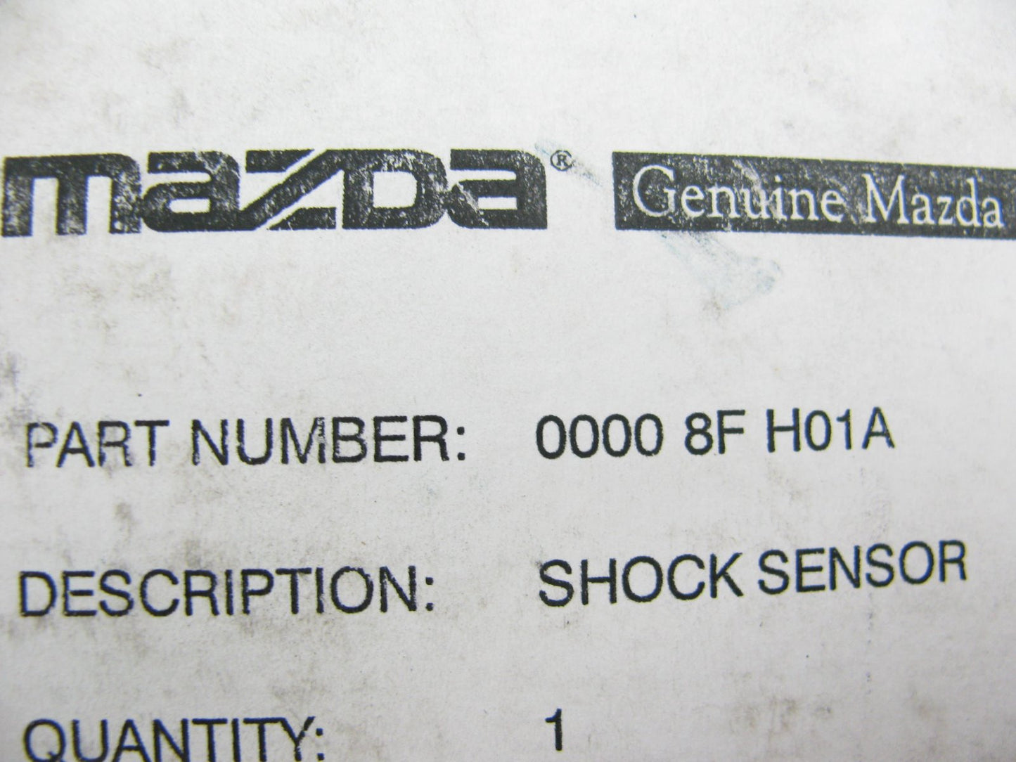 NEW - OEM Mazda 00008FH01A Anti-Theft Shock Alarm Sensor