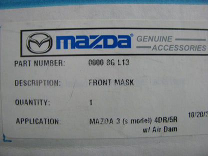 New Genuine Front End Mask Bra Cover OEM For 2010-11 Mazda 3 S Model ONLY