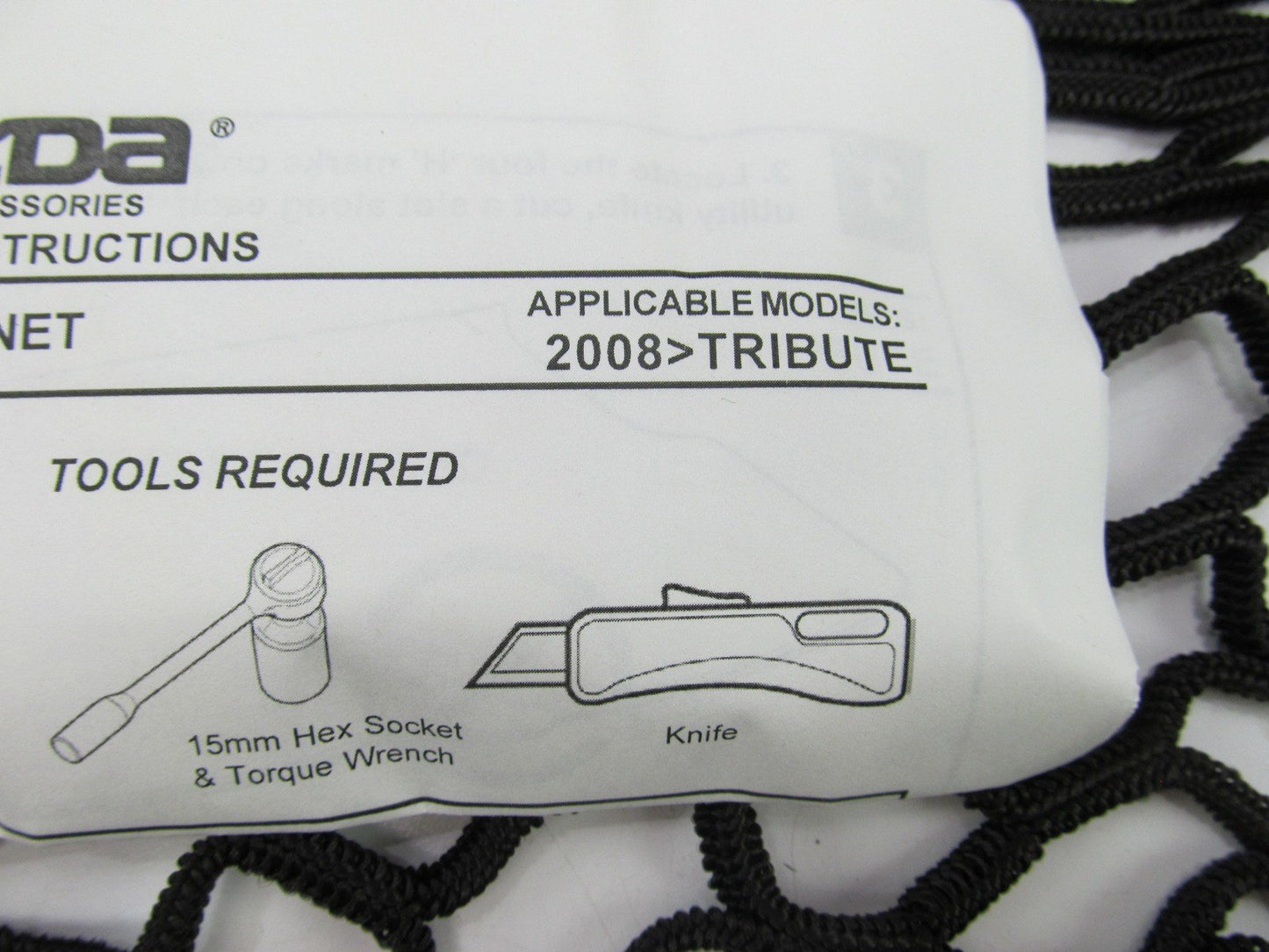 2008-2011 Mercury Mariner Rear Factory Cargo Luggage Net  00008KG25