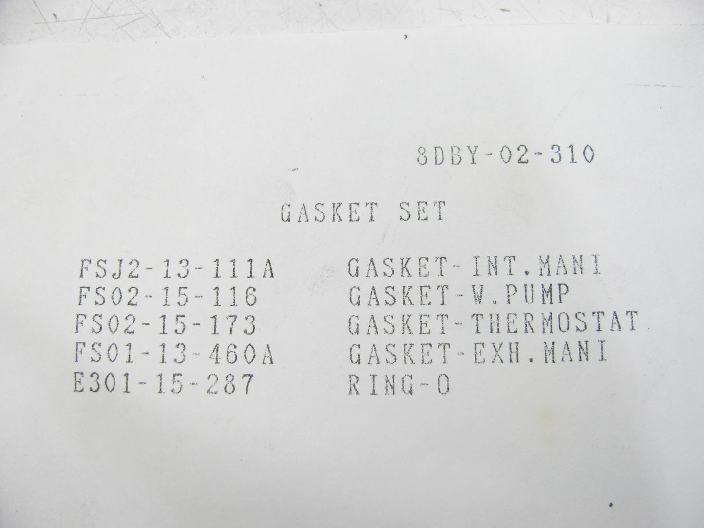 NEW GENUINE OEM MAZDA - INTAKE & EXHAUST MANIFOLD GASKET SET 1998-2002 626 2.0L
