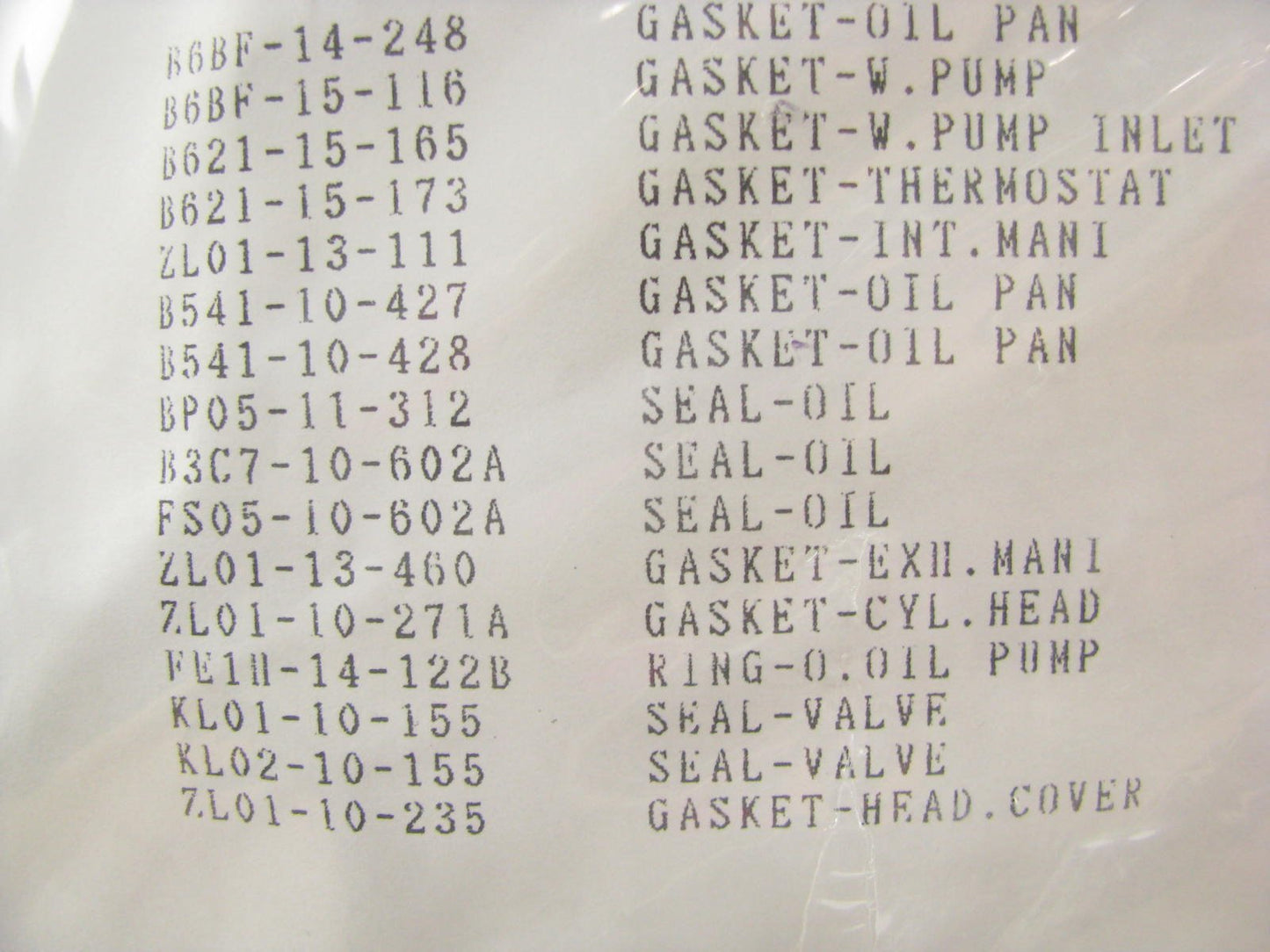 NEW - OEM Mazda 8HBN-10-271 Engine Full Gasket Set 1999-2001 Protege 1.6L-L4