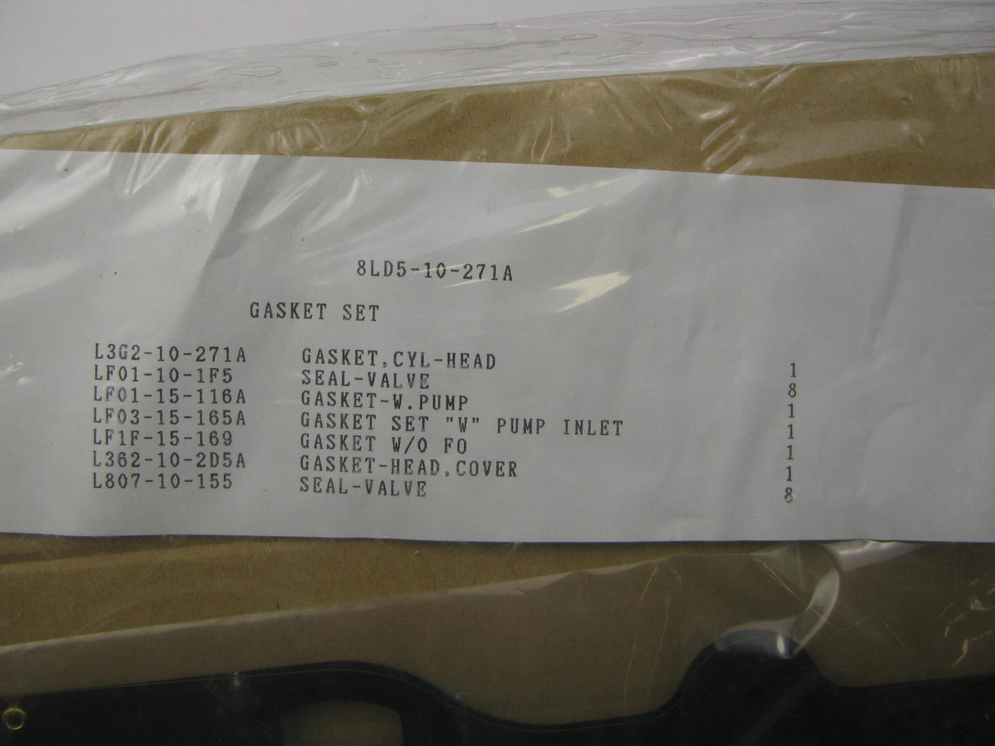 NEW - OEM Mazda 8LD510271A Head Gasket + Other Gaskets - 2007-2009 MAZDA 3 2.0L