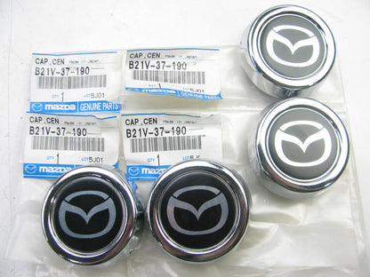 (4) NEW GENUINE B21V-37-190 Wheel Center Caps OEM For 1999-2003 Mazda Miata