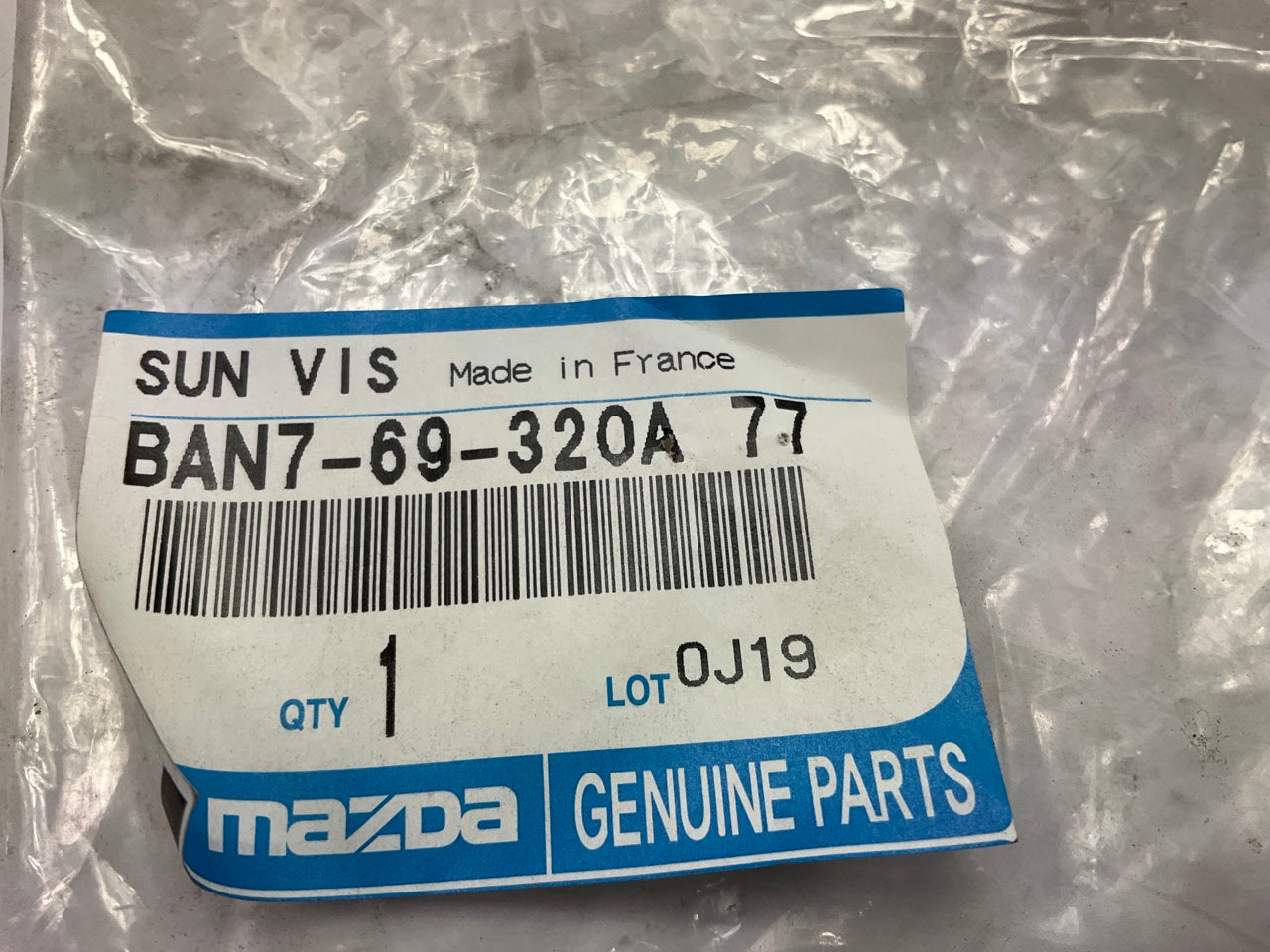 NEW OEM Mazda BAN769320A77 Left Sun Visor, GRAY,  07-09 Mazda 3 With Sunroof