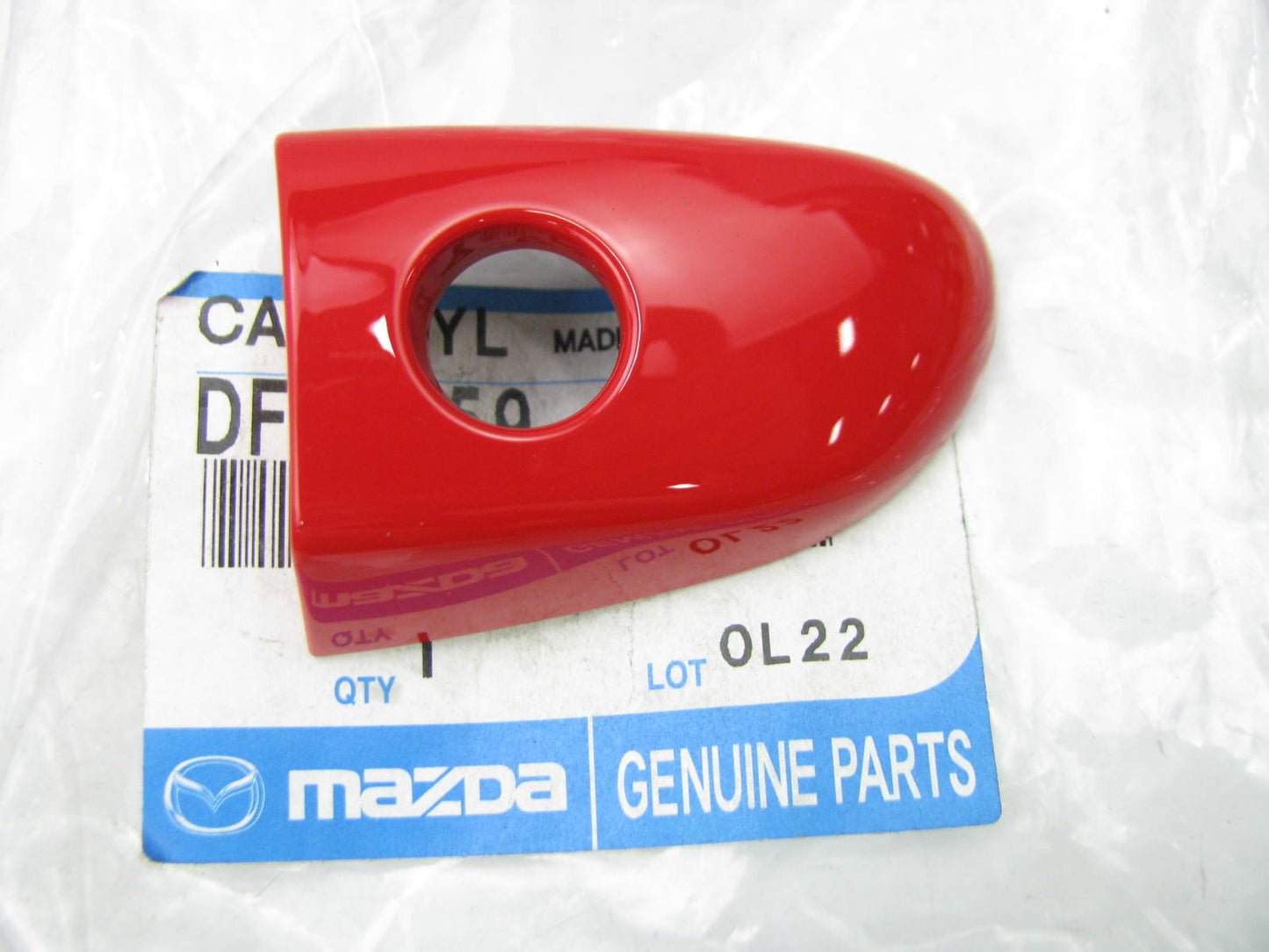 NEW - OEM DF73-59-415D11 FRONT LEFT Outside Door Handle Cap 2011-14 Mazda 2 RED