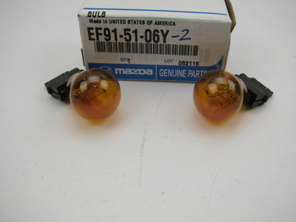(2) NEW OEM Mazda 3157A Light Bulb EF91-51-06Y Turn Signal Light Bulb, Amber