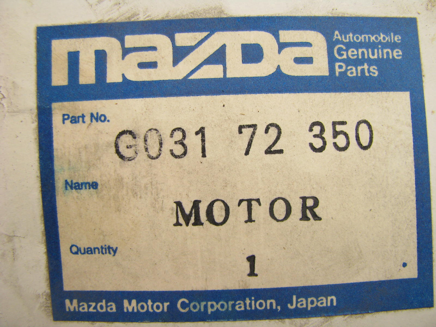 NEW - OEM Mazda G031-72-350 Rear Right Door Lock Actuator 1983-1987 626