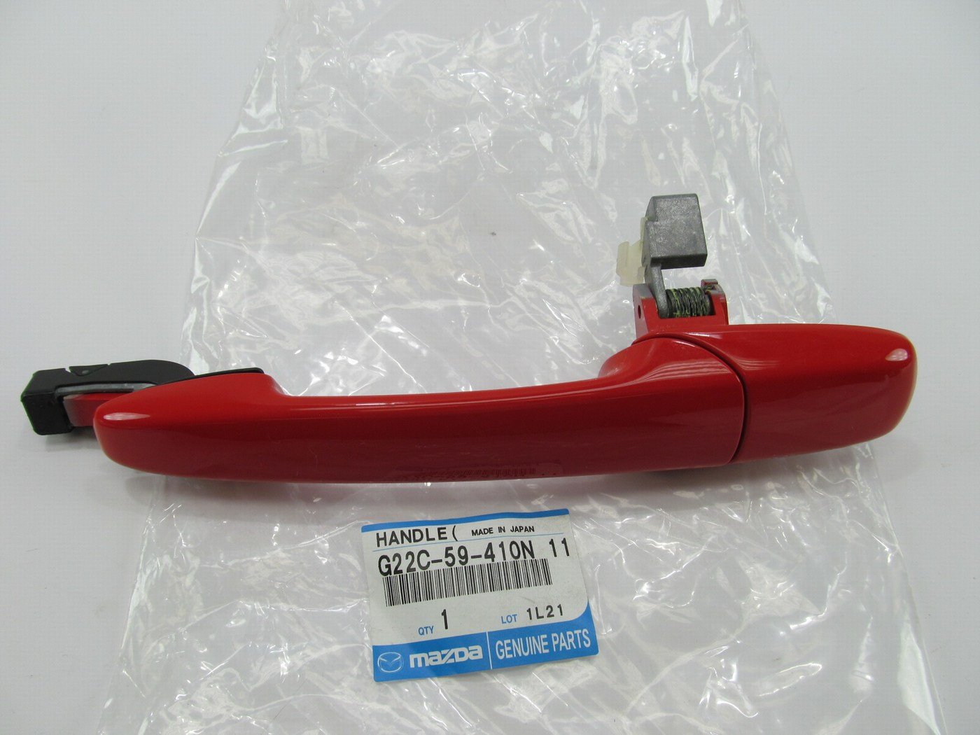NEW - OEM G22C59410N11 Rear Left Outside Door Handle 2007-2009 Mazda 3 TRUE RED