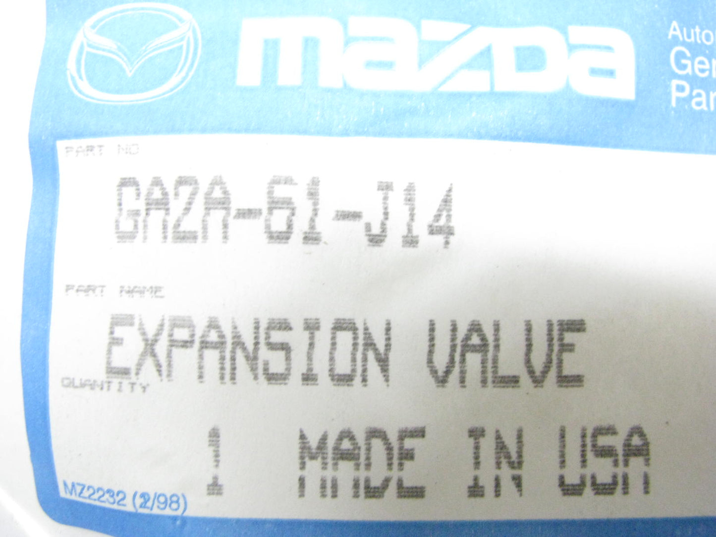 NEW - OEM Mazda GA2A-61-J14 A/C Expansion Valve For 1993-1997 Mazda MX-6