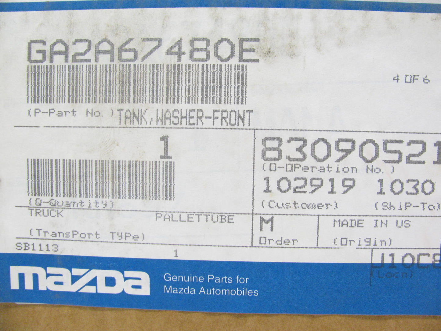 NEW GENUINE OEM Mazda Windshield Washer Bottle Reservoir Tank & Washer Pump