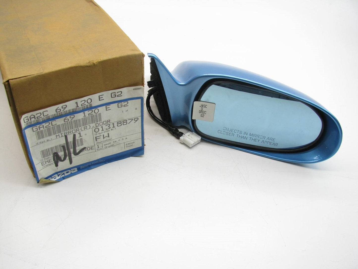 New Genuine RIGHT Side Door Mirror Blue OEM - 1993-1997 Mazda MX-6 GA2C69120EG2