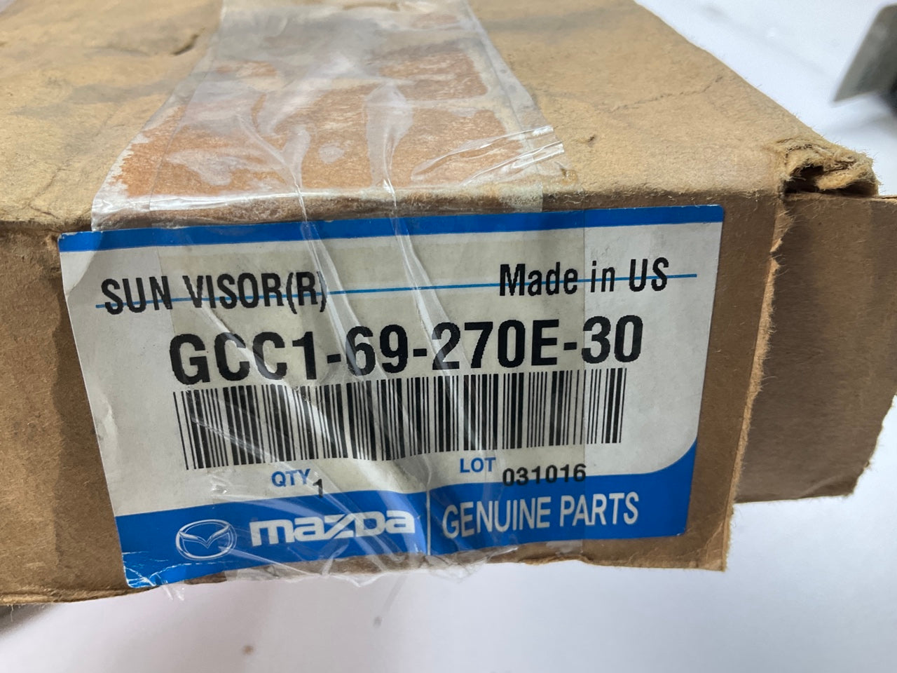 NEW OEM Mazda GCC1-69-270E-30 Right Sun Visor, Beige, For 2009-2013 Mazda 6