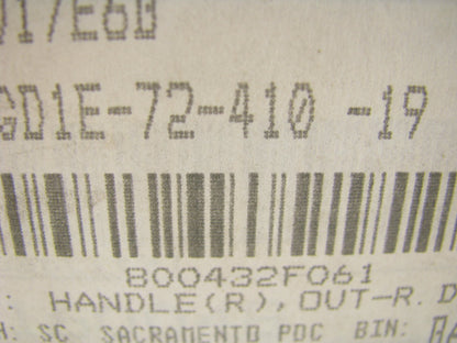NEW - OEM Mazda GD1E-72-410-19 Rear Right Outside Door Handle - 1998-2002 626
