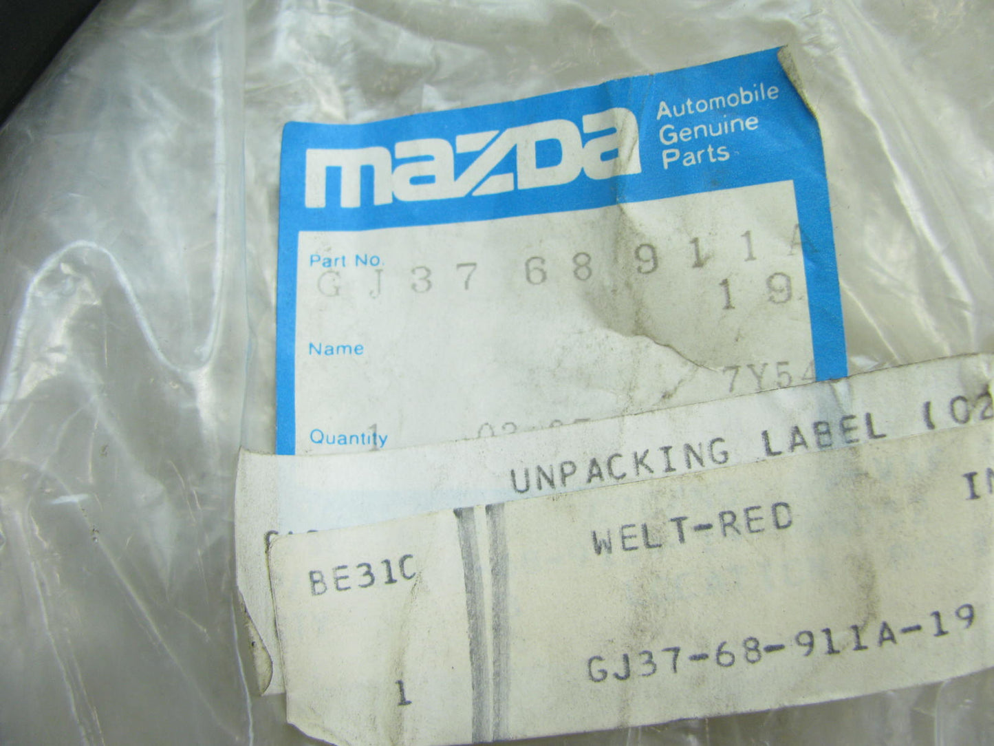 Front Right Passengers Side Door Weatherstip Seal OEM 88-91 Mazda 626 Hatchback
